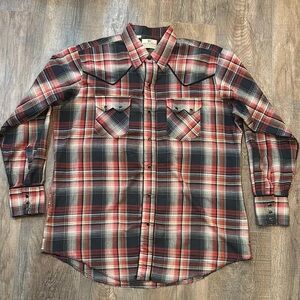 Dee‎ Cee Brand Men’s Authentic Western Wear Plaid Button Down Shirt Pearl Snaps